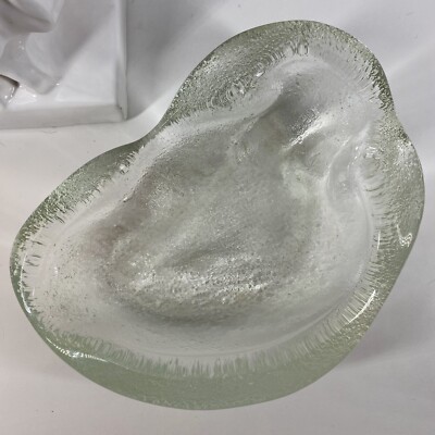 BLENKO Textured GLASS AMOEBA BOWL #966 Freeform MCM ASHTRAY VTG Eames Era 50-60s