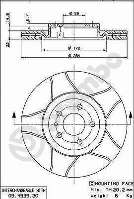 Bremsscheiben 2x geschlitzt beschichtet  BREMBO MAX LINE 09.4939.76