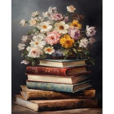 Book Paint by Numbers for Adults-Paint by Number Flowers on Canvas Without