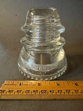 HEMINGRAY 42 CLEAR GLASS MADE IN USA 30 EMBOSSED TELEPHONE ELECTRIC INSULATOR