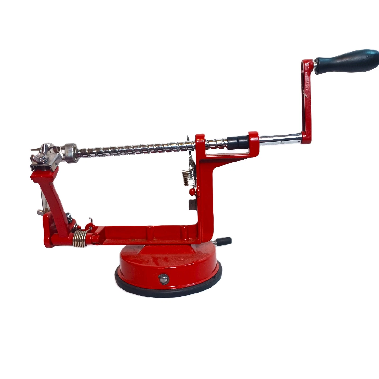 Apple Potato Peeler Crofton Metal Hand Crank Corer Slicer Locking Suction Base