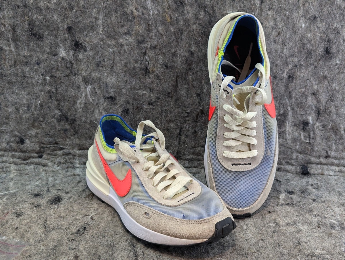 Nike Waffle One sneakers in coconut milk/bright crimson Size