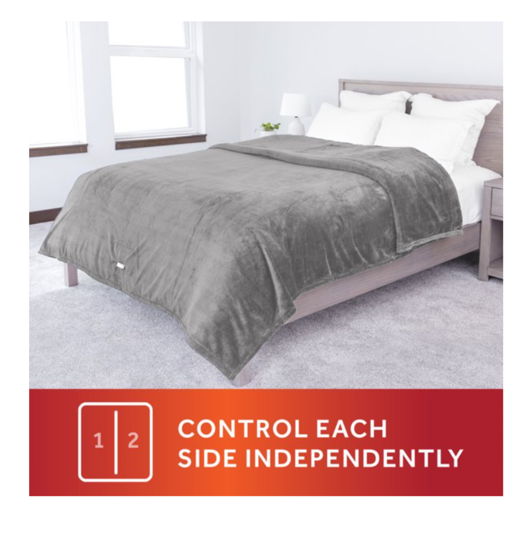 NEW QUEEN Sunbeam Heated Electric Blanket Microplush, Ultimate Grey eBay