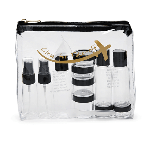 Miamica 15 Set TSA Compliant Travel Toiletry Bag Carry On Case Assorted Bottles - Picture 12 of 19