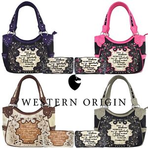 Scripture Bible Verse Western Purses Country Handbags Women Shoulder Bags Wallet | eBay