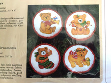 Vtg Felt Christmas Ornament Kit Teddy Bears Cutie Bears Creative Circle 1986 NIP