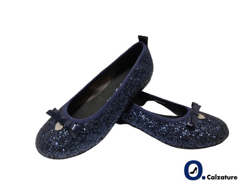 Scarpe Ballerine Bambolina Bambina Bimba Estive ASSO brillantini Glietter  Blu 33 | eBay