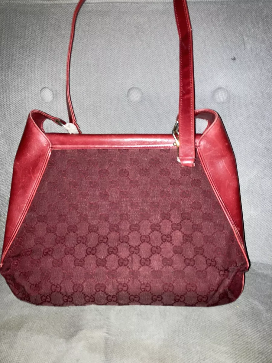 Gucci Vintage Gucci 1970s Burgundy Monogram Canvas & Leather