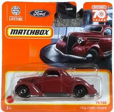 Matchbox 70 Years Short Card 1936 Ford Coupe Red