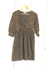 MICHEL KLEIN PARIS Dress A-line sz 38 EUR / sz M Purple Brown V-neck Empire