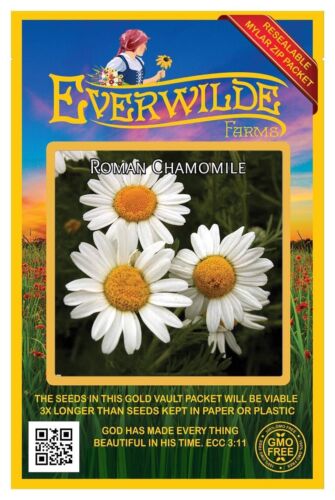1 Oz Roman Chamomile Wildflower Seeds - Everwilde Farms Mylar Seed Packet - Picture 1 of 3