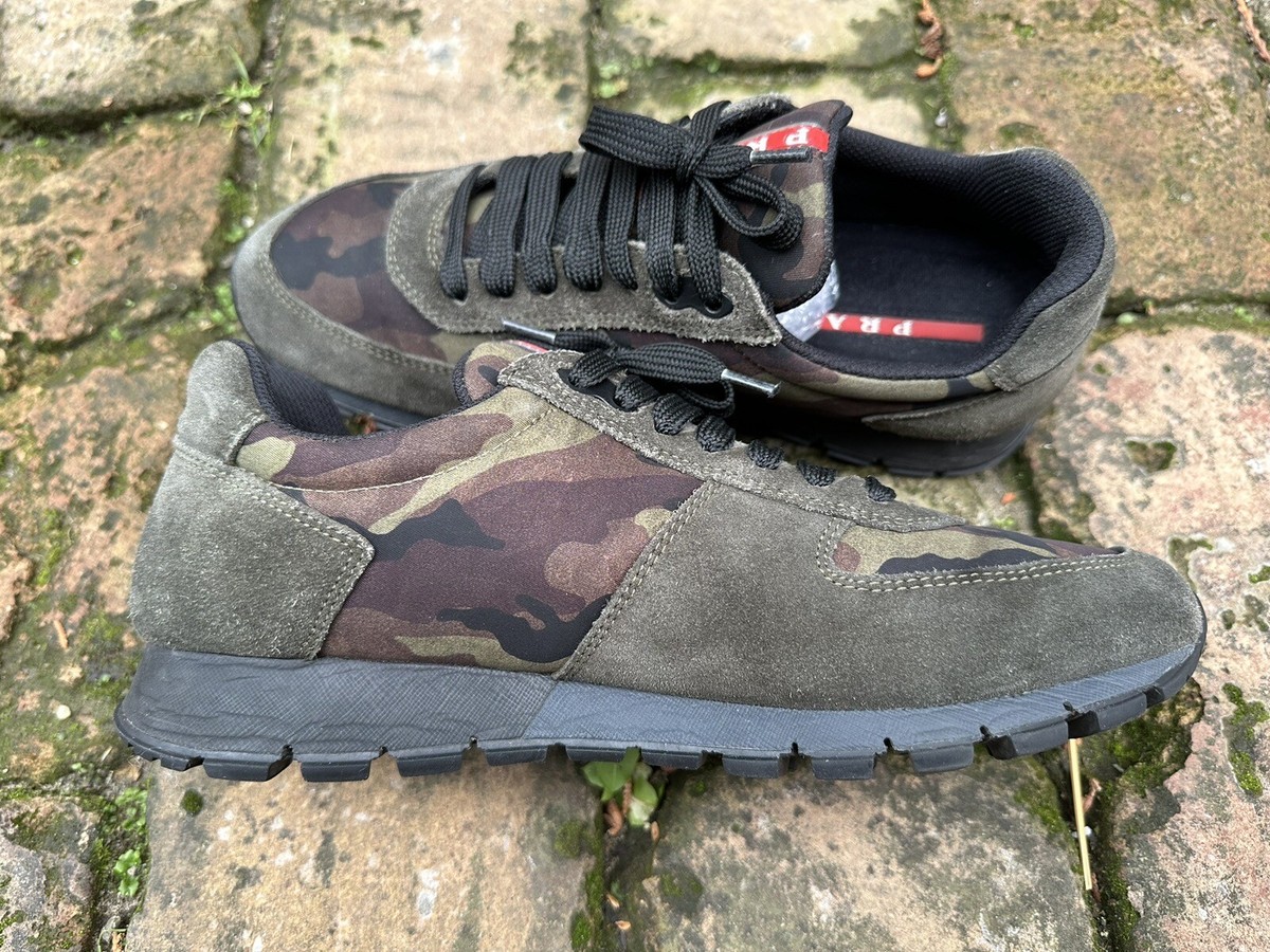 💫PRADA💫 Matchrace Sneakers (4E2700) Camouflage Size U.K-7.5/U.S