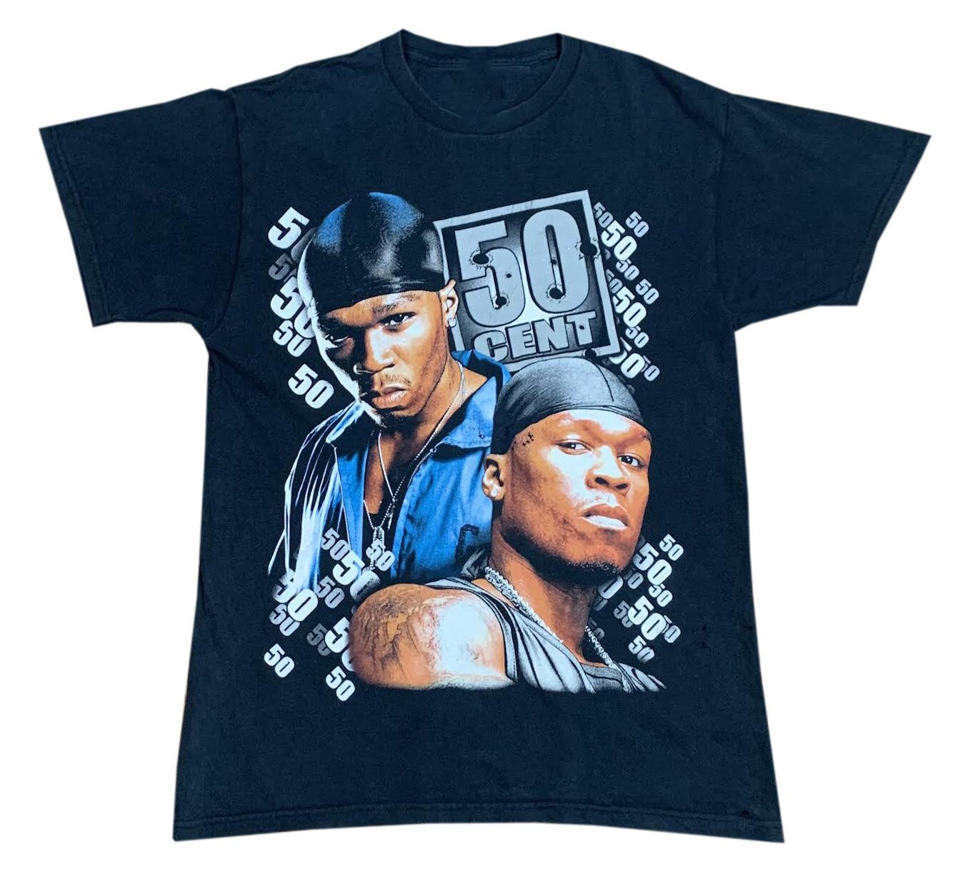 Bootleg 50 Cent Rap T-Shirt Short Sleeve Cotton Black Unisex Size S to 5XL