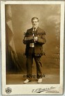 CABINET CARD ACCORDIAN PLAYER MUSICIAN BY BAKER BIRMINGHAM ANTIQUE INSTRUMENT