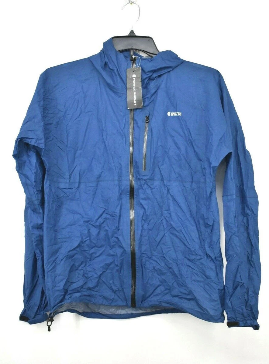 Pertex Shield Sample Jacket Womens Blue Full-Zip Waterproof Rain Hooded  Jacket
