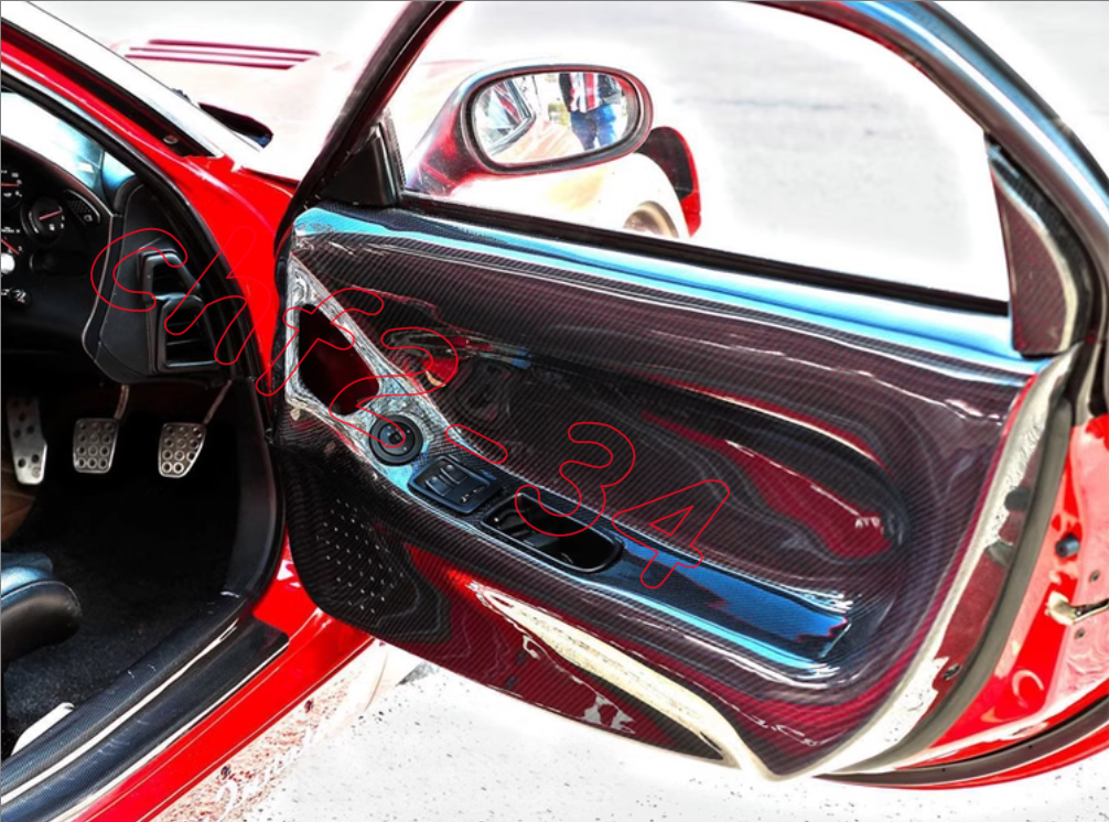 1992-1997 RHD Real Carbon Fiber Indoor door panels Trim Fits For