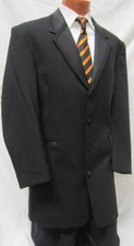 Boys Black Bedford Tuxedo 4 Button Frock Duster Tuxedo Coat Steampunk Victorian