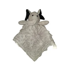 Boritar Gray Blue Elephant Minky Lovey Animal Print