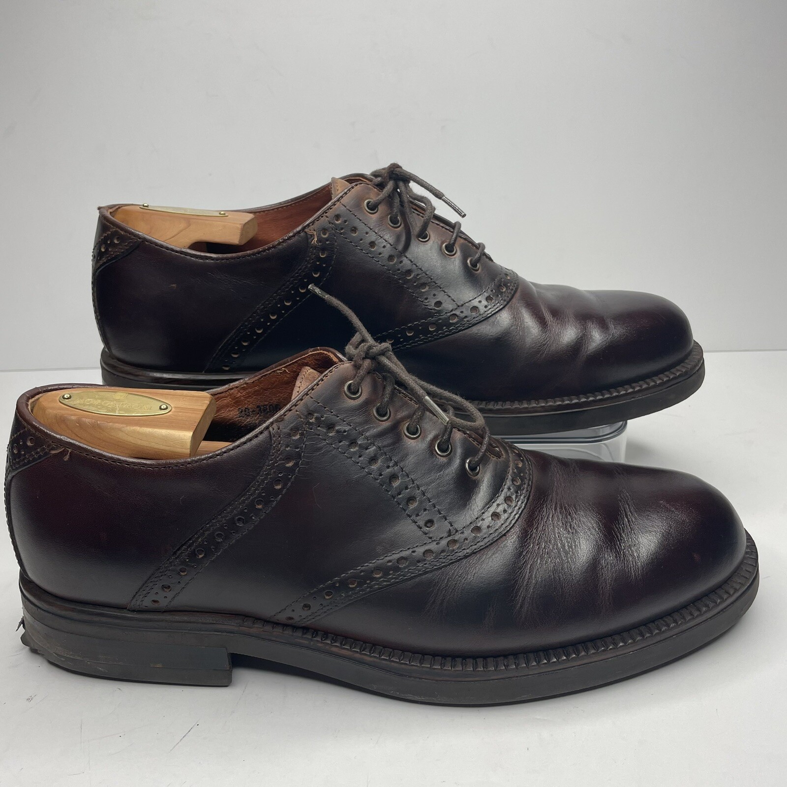 SAOLA Scarpa Oxford Johnston & Murphy Passport punta liscia uomo taglia 10 marrone made in Italy