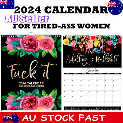 Hanging Calendar Decor F*ck It: 2024 Planner For Tired-Ass Women Home  Office AU | eBay