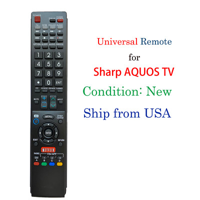 Universal Remote for Sharp AQUOS TV LC-70EQ30U LC-70LE661U LC80LE661U GB172WJSA