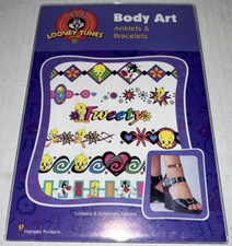 Looney Tunes Tweety Bird Sylvester Anklets Bracelets Body Art Temporary Tattoos