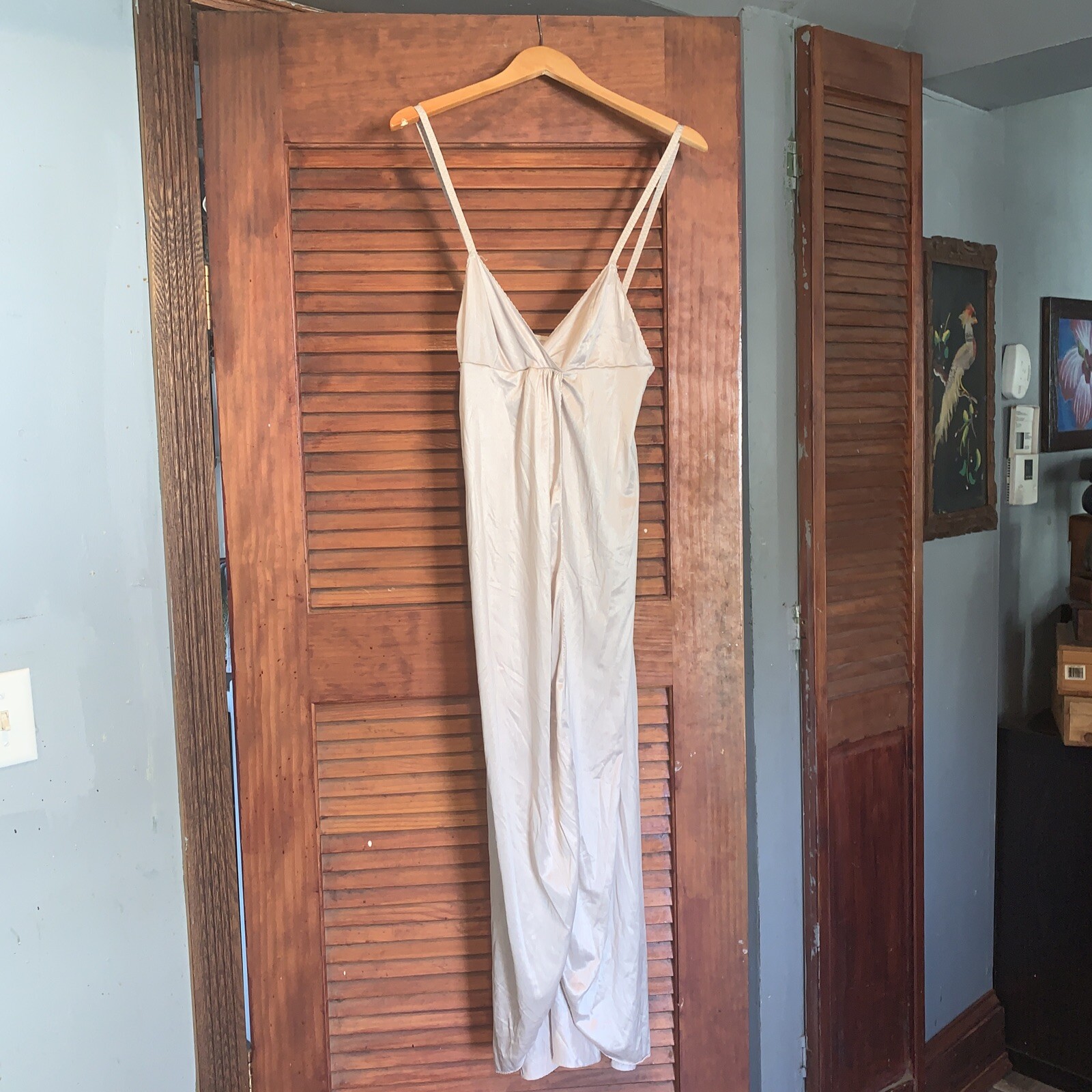 Vtg Beige Vassarette Nylon Full Slip Dress Lingerie … Gem