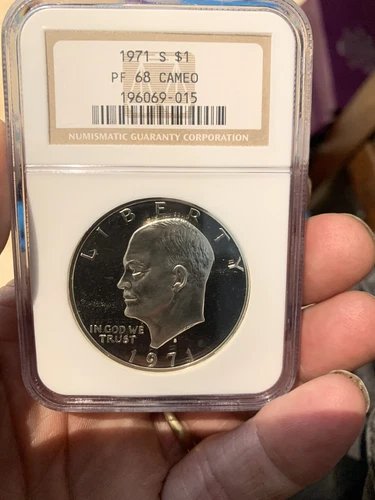 1971-S NGC Graded   CAM PF 68 Eisenhower Silver Dollar 