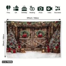 2D Flat - One Piece of a Two-Dimensional Flat Banner Featuring a Christmas Scene