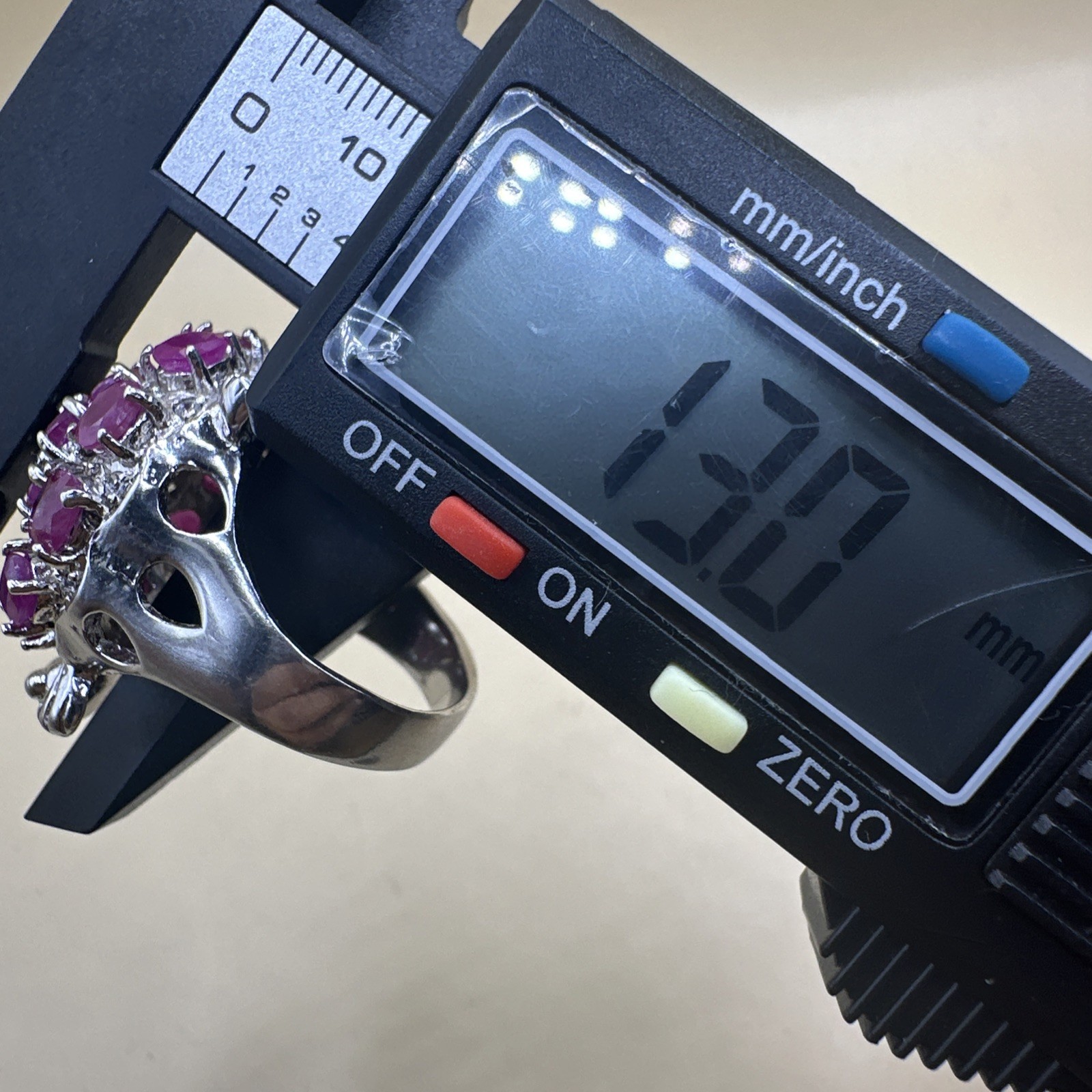 Indian Ruby Set Turtle Design Cluster Sterling St… - image 12