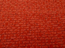 1  YD "Winter Twist" Red Brick with Vines Print  Cotton Fabric