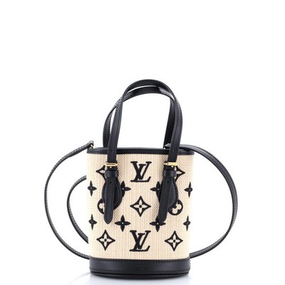 Louis Vuitton Bucket Bag By The Pool Monogram Raffia Nano | eBay