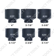 6pc 1" Drive Jumbo Large Impact Socket Set CR-MO SAE Standard 6-point 3-1/4 - 4"