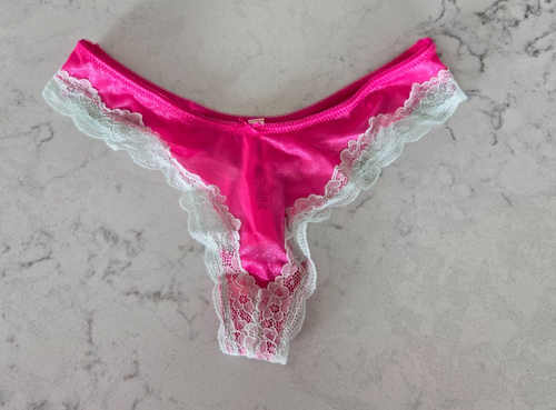 Victoria's Secret TEASE Sheer Shimmer High-Leg Thong - L - VS Pink Panty NWT - Imagen 2 de 4