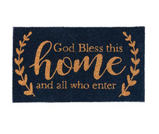God Bless This Home Door Mat Christian Entry Rug Indoor Outdoor Free Ship USA