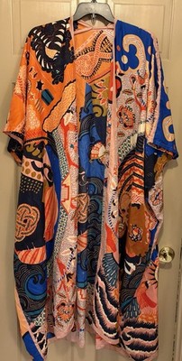 Frida Kahlo Inspired Festive Printed Cocoon Open Front Elegant Robe~1SFA~EXC