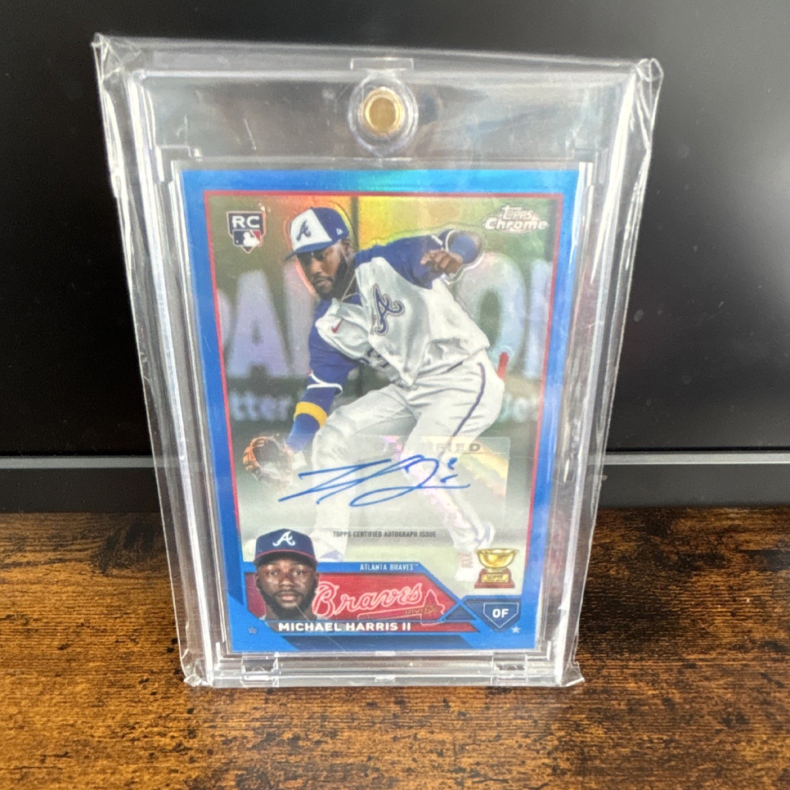 2023 Topps Chrome Update Series Michael Harris II Blue Refractor Auto RC #AC-MH