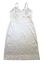 Vintage Pinehurst Ivory Lace Spaghetti Strap Long Slip Nightgown Dress 36 Medium