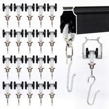 20 PCS Curtain Track Accessory Rail Runner Pulley Roller Glider Hook Hardware