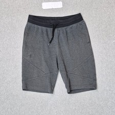 Under Armour Men Activewear Shorts L Gray Sweat Logo 9" Inseam