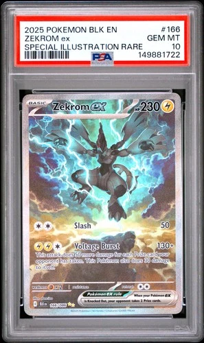 2025 POKEMON BLK EN-BLACK BOLT SPECIAL ILLUSTRATION RARE #166 ZEKROM EX PSA 10