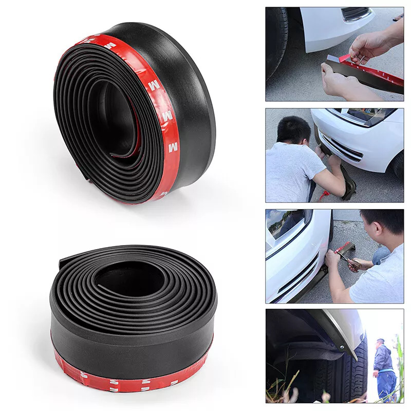 Universal 2.5M Car Lip Skirt Protector Rubber Splitter Front Bumper Spoiler Side 3