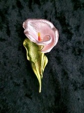 Pink Lily Flower Brooch Vintage Inspired Jewellery Gift Broach 