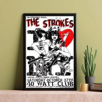 The Strokes Live At 40 Watt Club Vintage Concert Poster