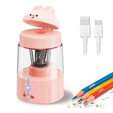 Colored Pencil Sharpener for Gift, Rechargeable Pencil Sharpener, Auto Stop, ...