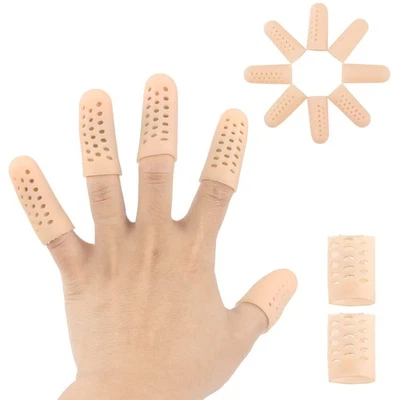 HEMIKS 10 Stück Fingerschutz Silikon Atmungsaktive Gel Fingerkuppenschutz Silikon Fi...