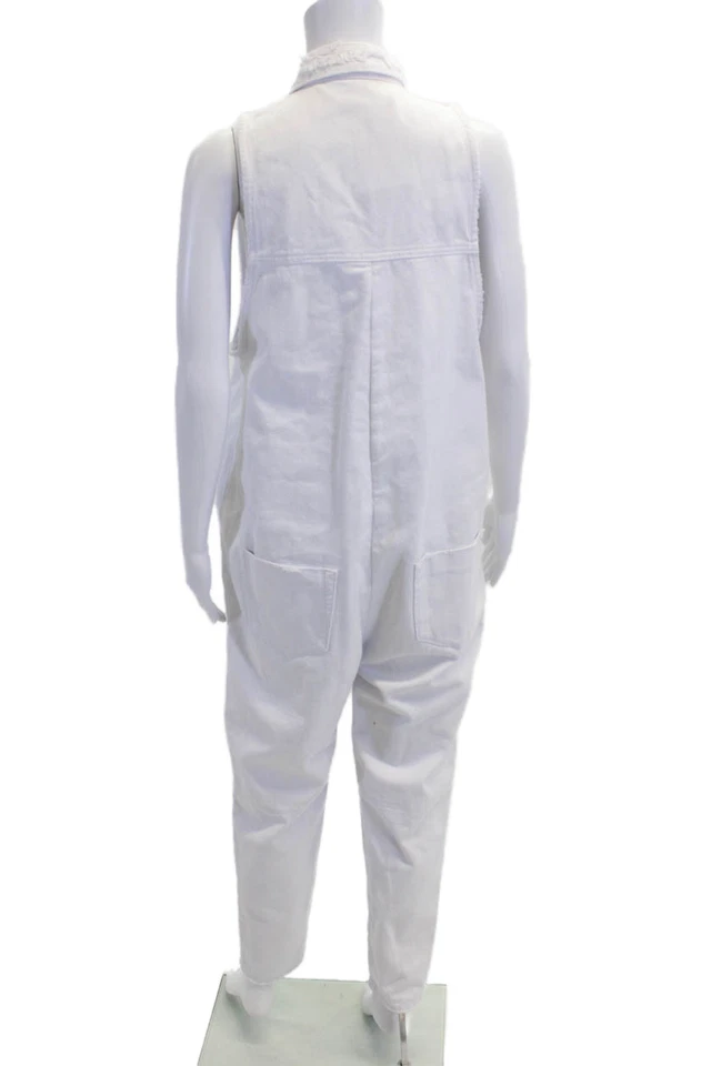 Mono blanco One X One cucharadita de algodón sin mangas con cierre a presión talla S Foto 3 de 4