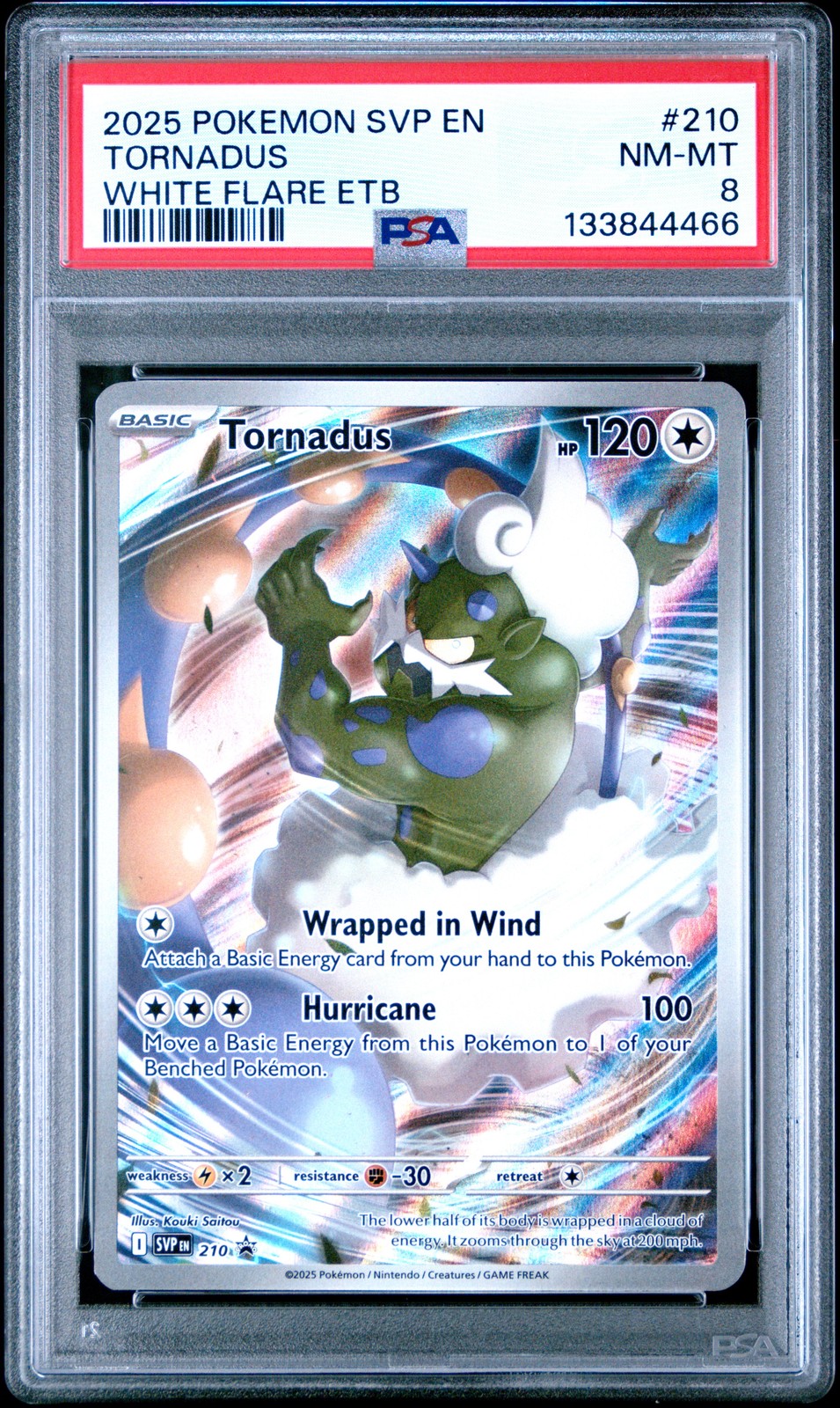 2025 POKEMON SVP EN-SV BLACK STAR PROMO #210 TORNADUS PSA 8