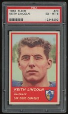 1963 Fleer Keith Lincoln Rookie #70 PSA 6 - San Diego Chargers - RC