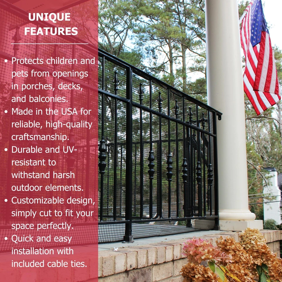 Red de cubierta exterior de alta resistencia Cardinal Gates DSHD15 - Red de balcón de plástico Foto 4 de 4